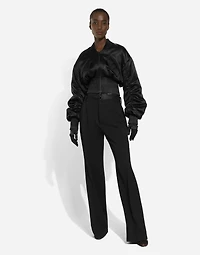 Flared woolen pants