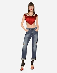 Boyfriend jeans with rips