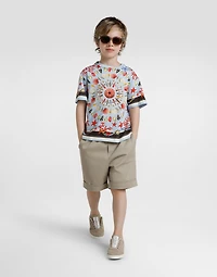 Shell-print short-sleeved t-shirt