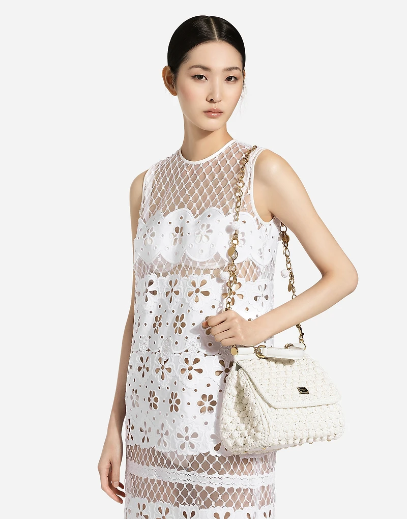 Short cotton dress with cut-out detailing