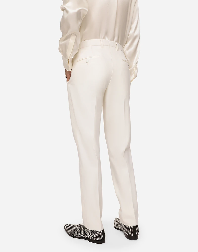 Stretch wool tuxedo pants