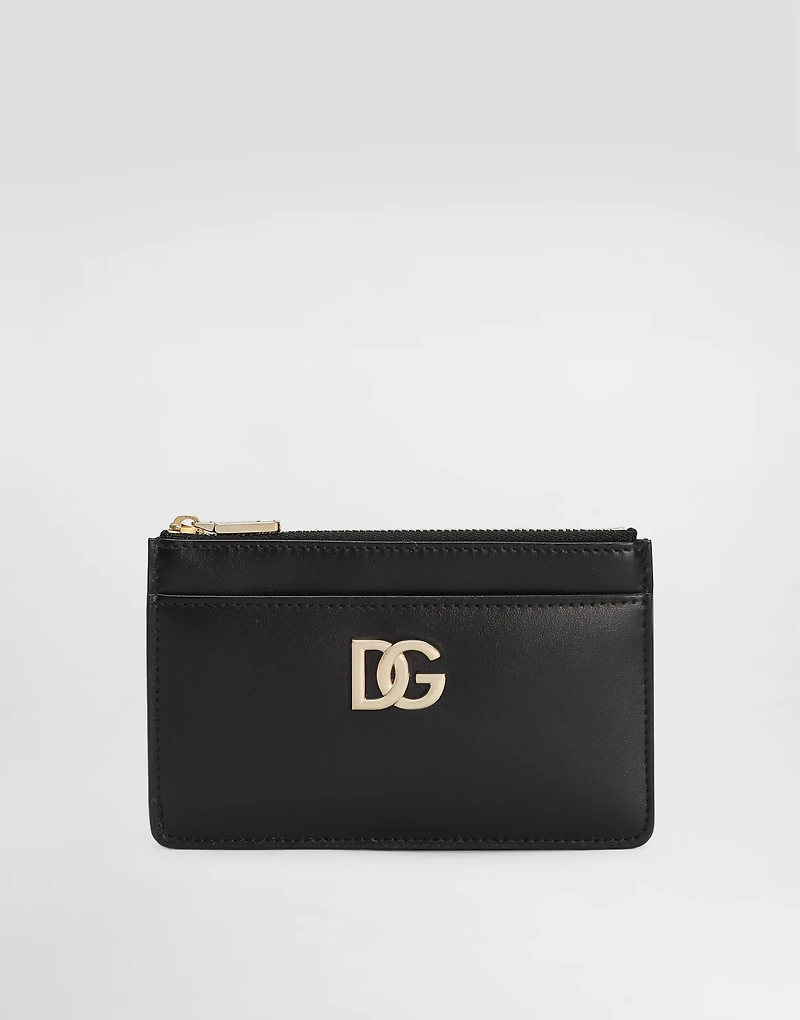Calfskin card holder with DG logo
