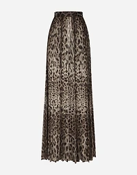 Leopard-print chiffon culottes