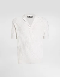 Satin silk polo shirt