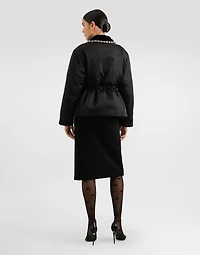 Nylon jacket with embossed logo