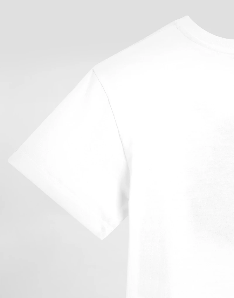 Flower-print short-sleeved jersey t-shirt