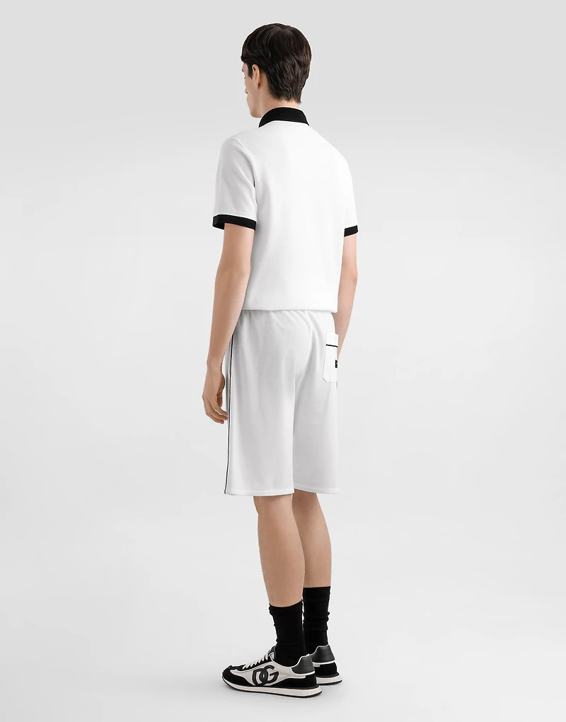 Cotton piqué trousers