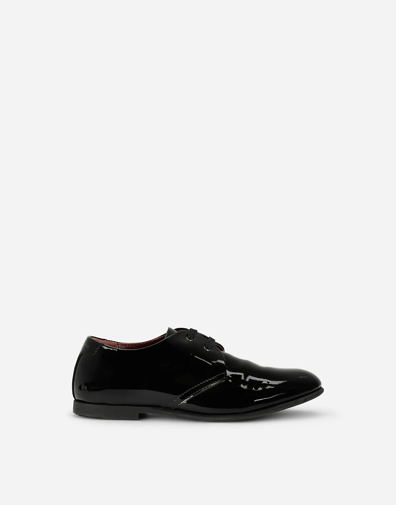 Patent leather derby shoes