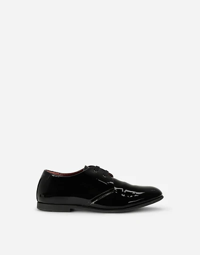 Patent leather derby shoes