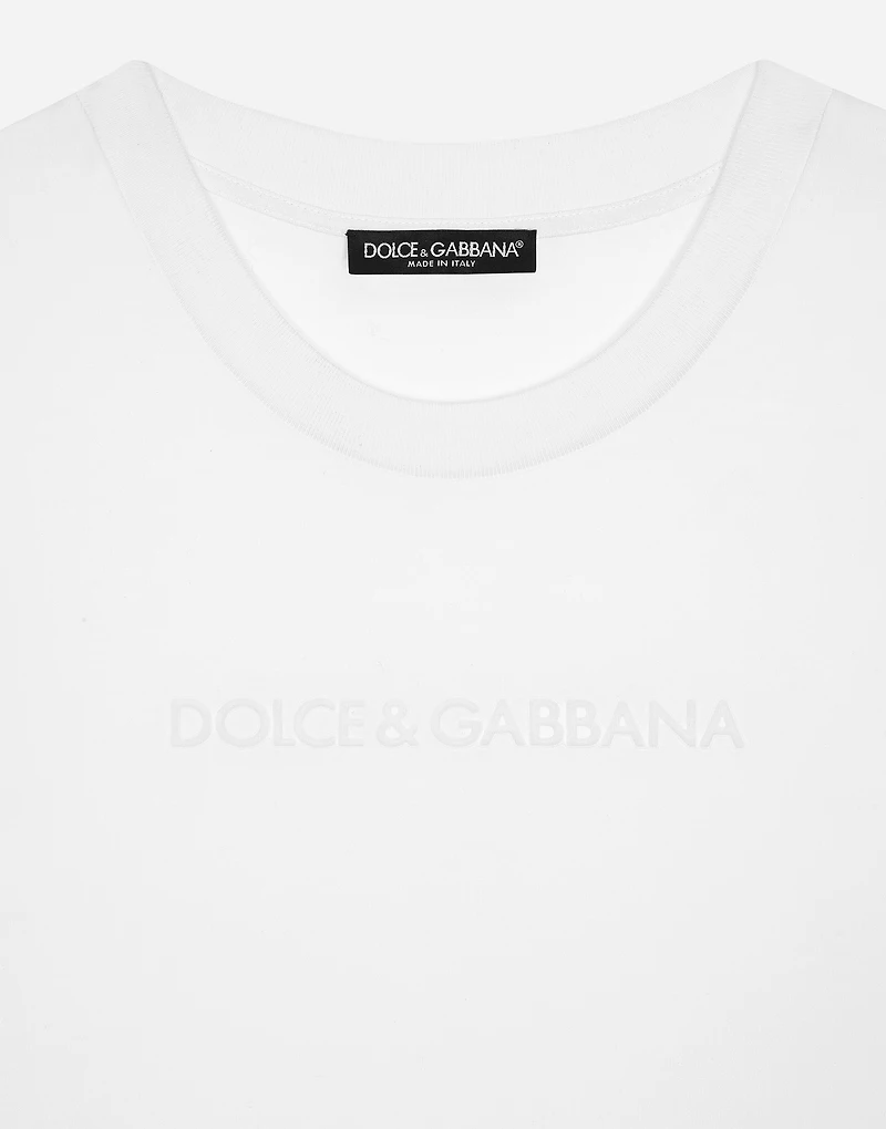 Jersey T-shirt with flocked Dolce&Gabbana detail