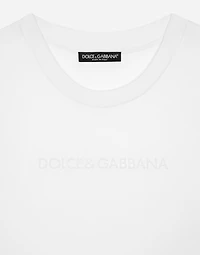Jersey T-shirt with flocked Dolce&Gabbana detail