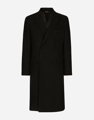 Double-breasted wool coat