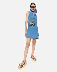 Short sleeveless crochet dress