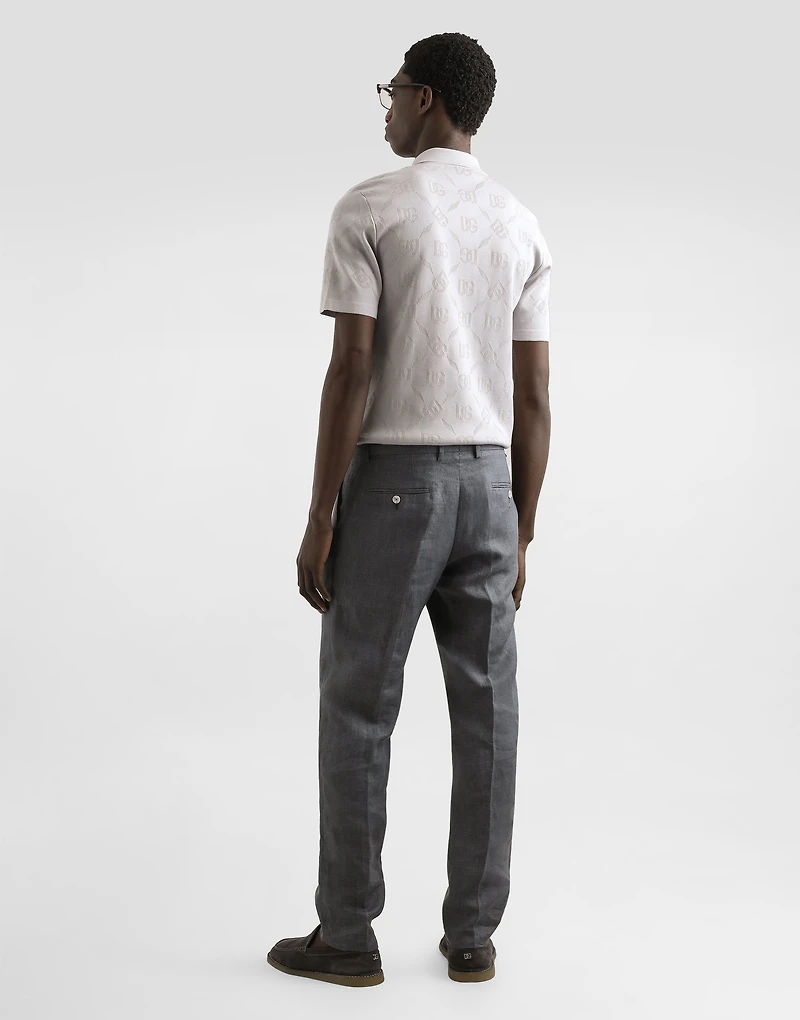 Washed linen canvas trousers