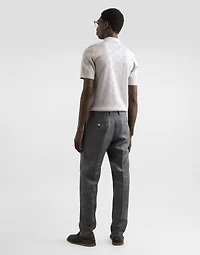 Washed linen canvas trousers