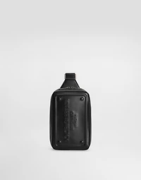 Calfskin belt bag with raised logo