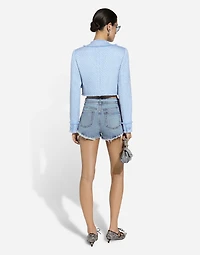Cotton denim shorts