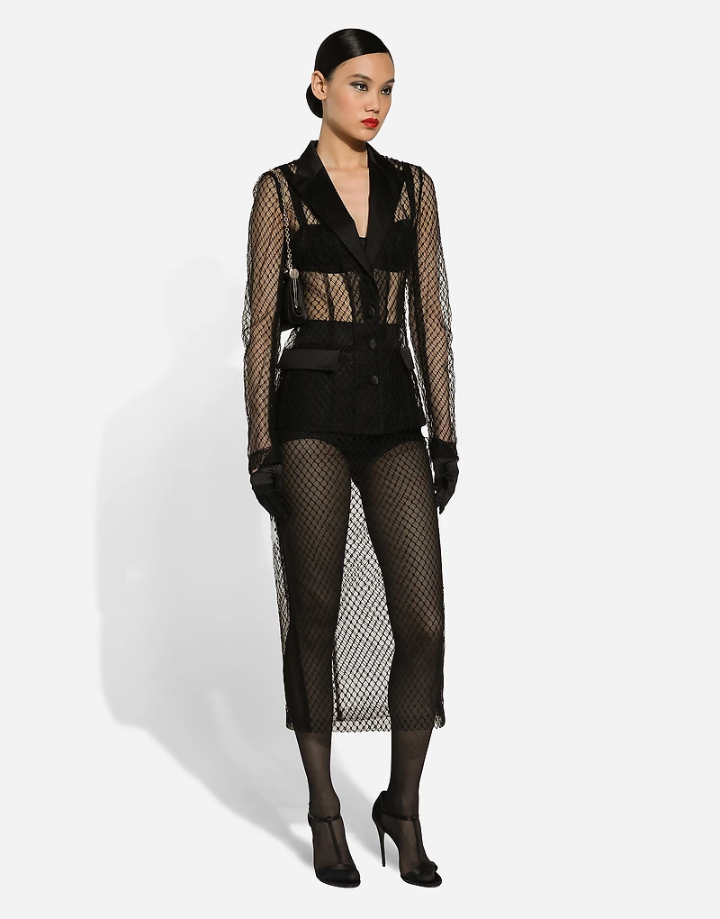 Single-breasted mesh Dolce tuxedo jacket