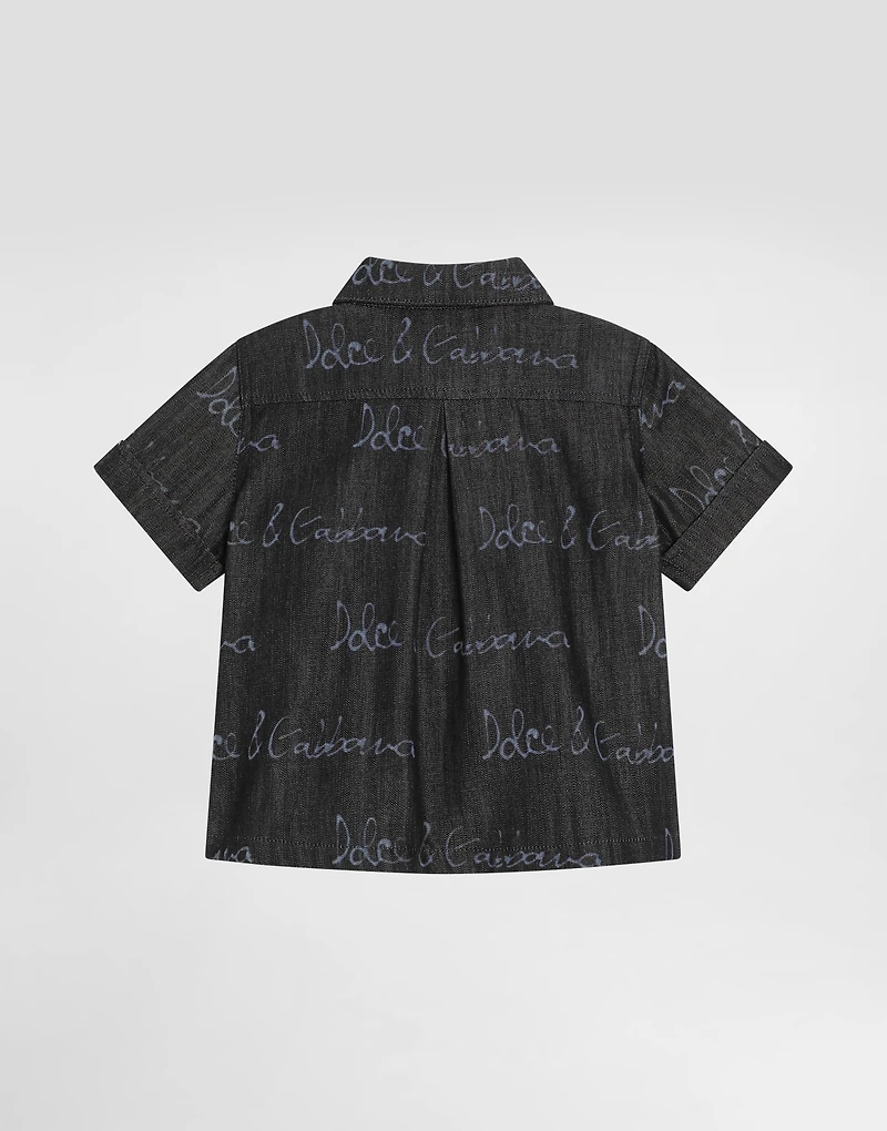 Denim shirt with Dolce&Gabbana logo
