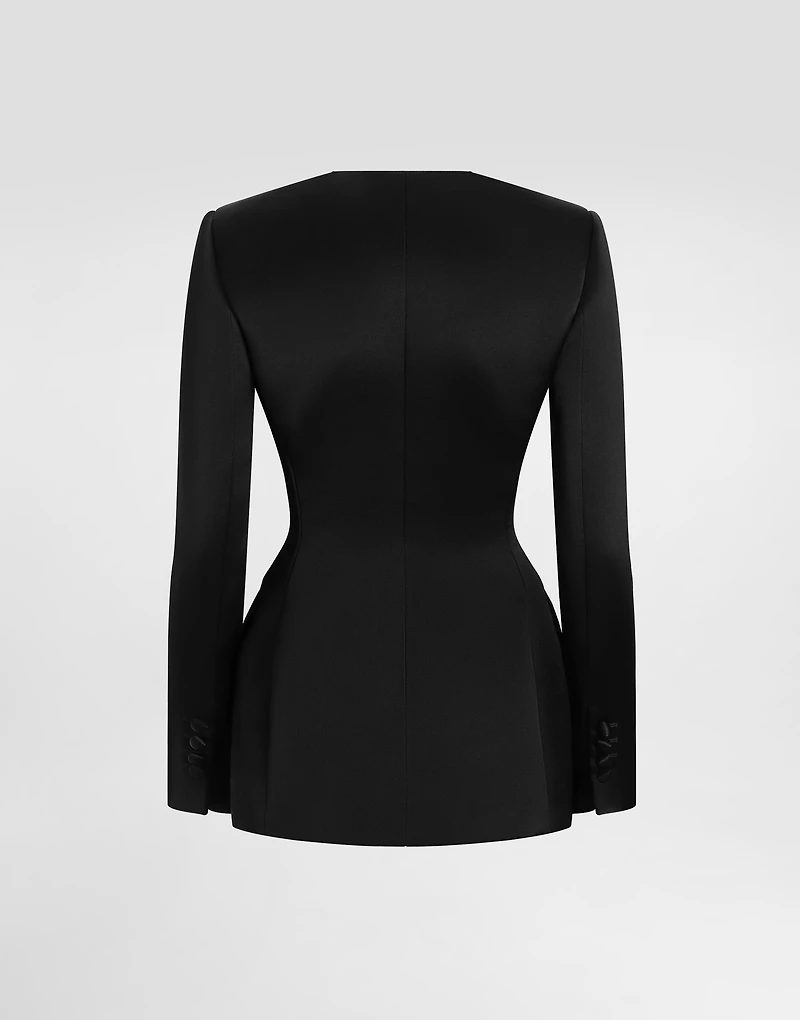 Single-breasted duchess jacket with conical cups
