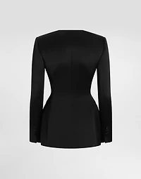 Single-breasted duchess jacket with conical cups