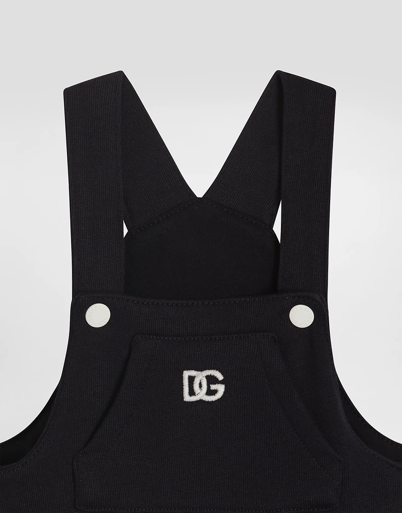 Fleece dungarees with DG logo