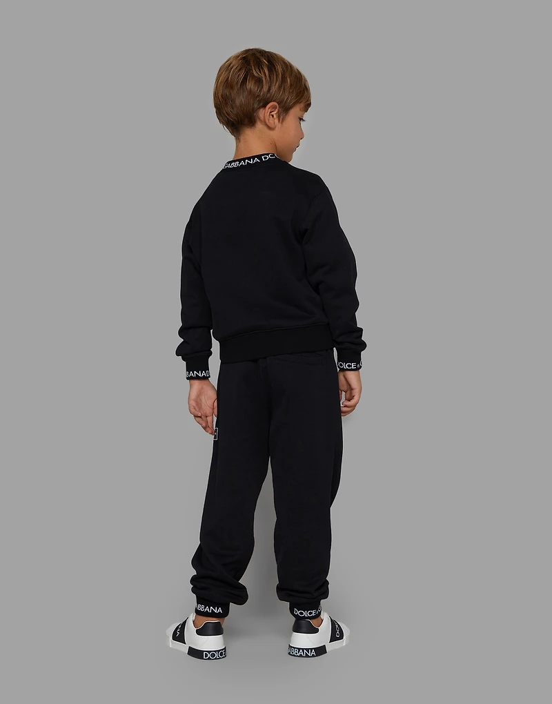 Jersey sweatshirt with logo label