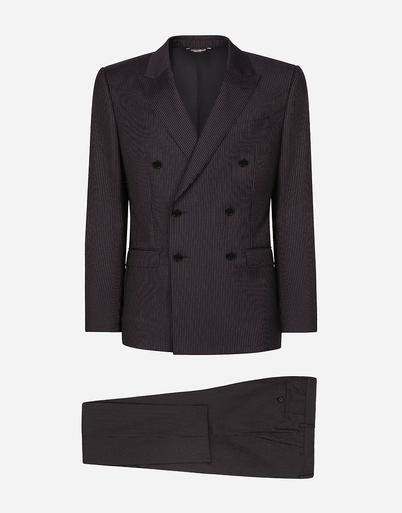 Pinstripe double-breasted Martini-fit suit