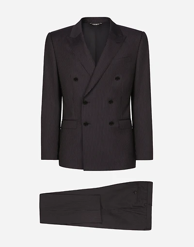 Pinstripe double-breasted Martini-fit suit