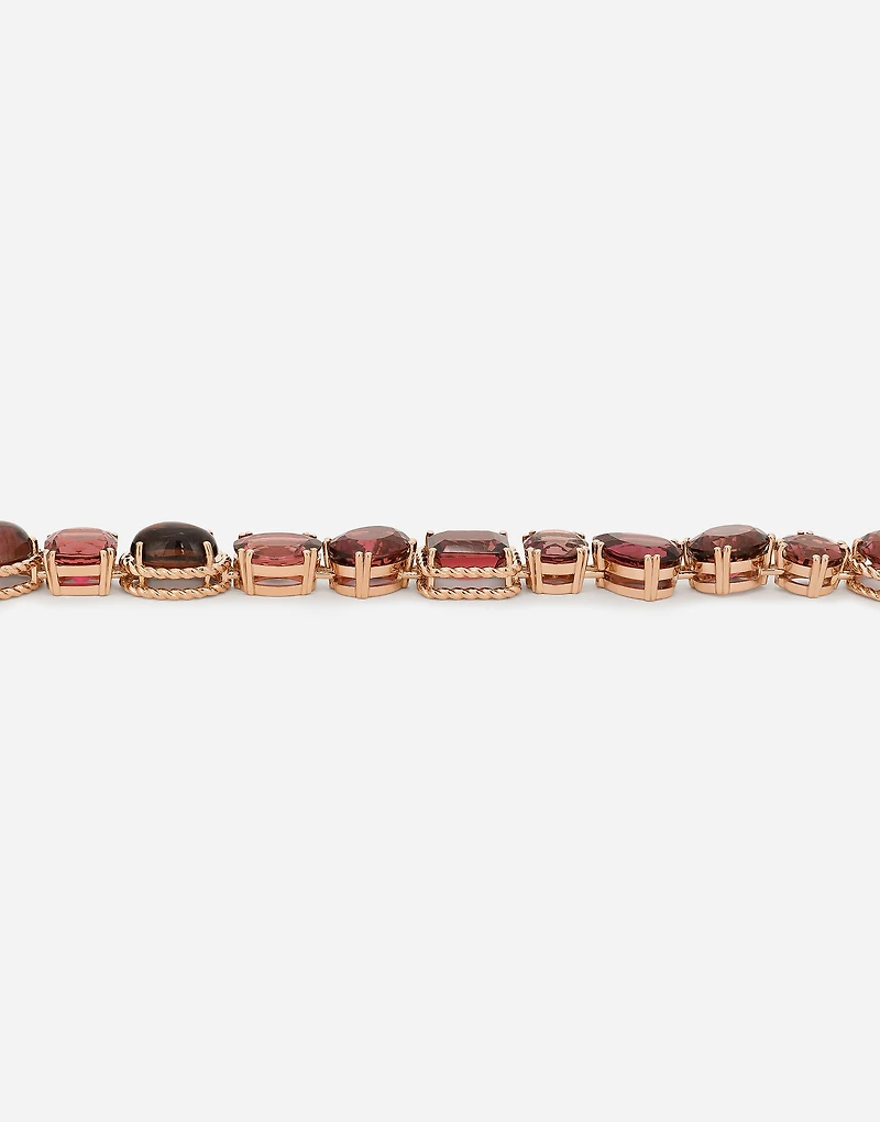 Rainbow Monochrome Necklace
 18 carat red gold and pink tourmalines