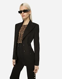 Gabardine Turlington jacket with top-stitching