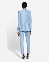 Single-breasted floral quilted jacquard Turlington jacket