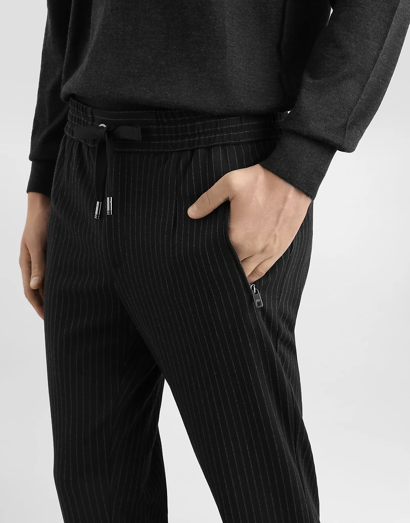 Pinstripe jersey jogging pants with DG patch