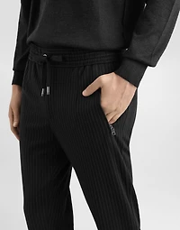 Pinstripe jersey jogging pants with DG patch