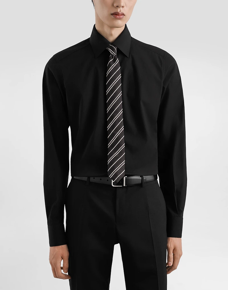 Striped jacquard tie