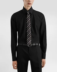 Striped jacquard tie