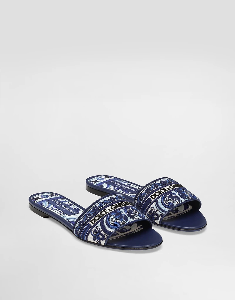 Embroidered slides