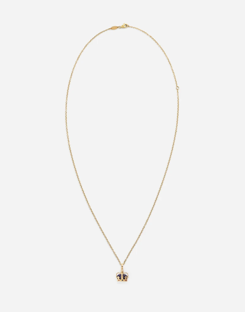 Royal Pendant 18-carat yellow gold, lapis lazuli, rubies, and blue sapphire