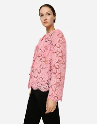 Single-breasted lace jacket