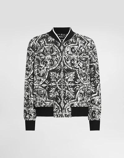 Majolica-print cordonetto lace jacket