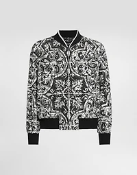 Majolica-print cordonetto lace jacket