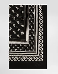 Silk scarf with all-over DG logo print