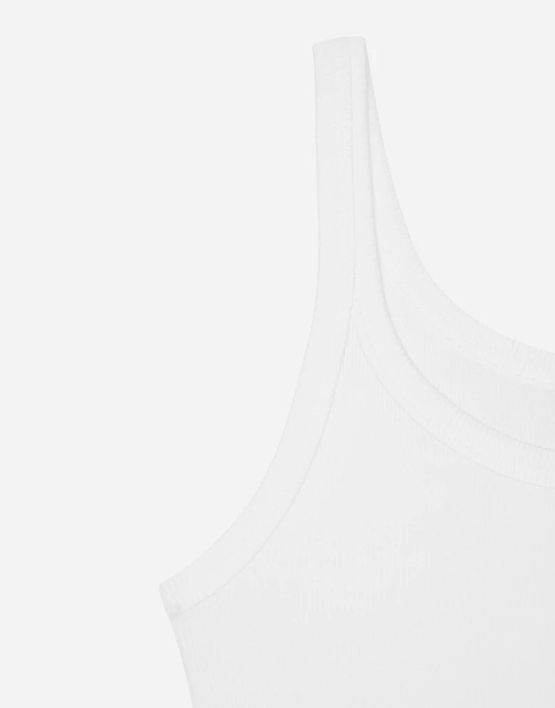 Fine-rib cotton singlet