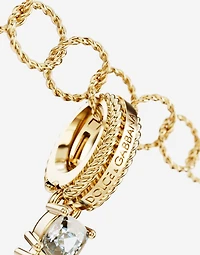 Charm Lettering 18-carat yellow gold and multicolored gems