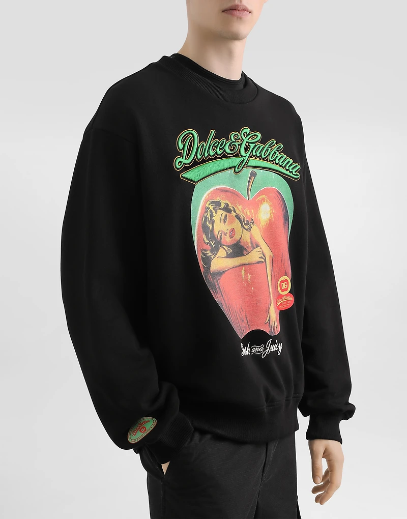 Sweatshirt with print and embroidery