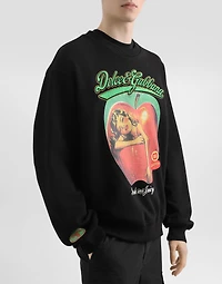 Sweatshirt with print and embroidery