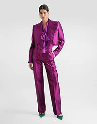 Satin shirt with pussy-bow