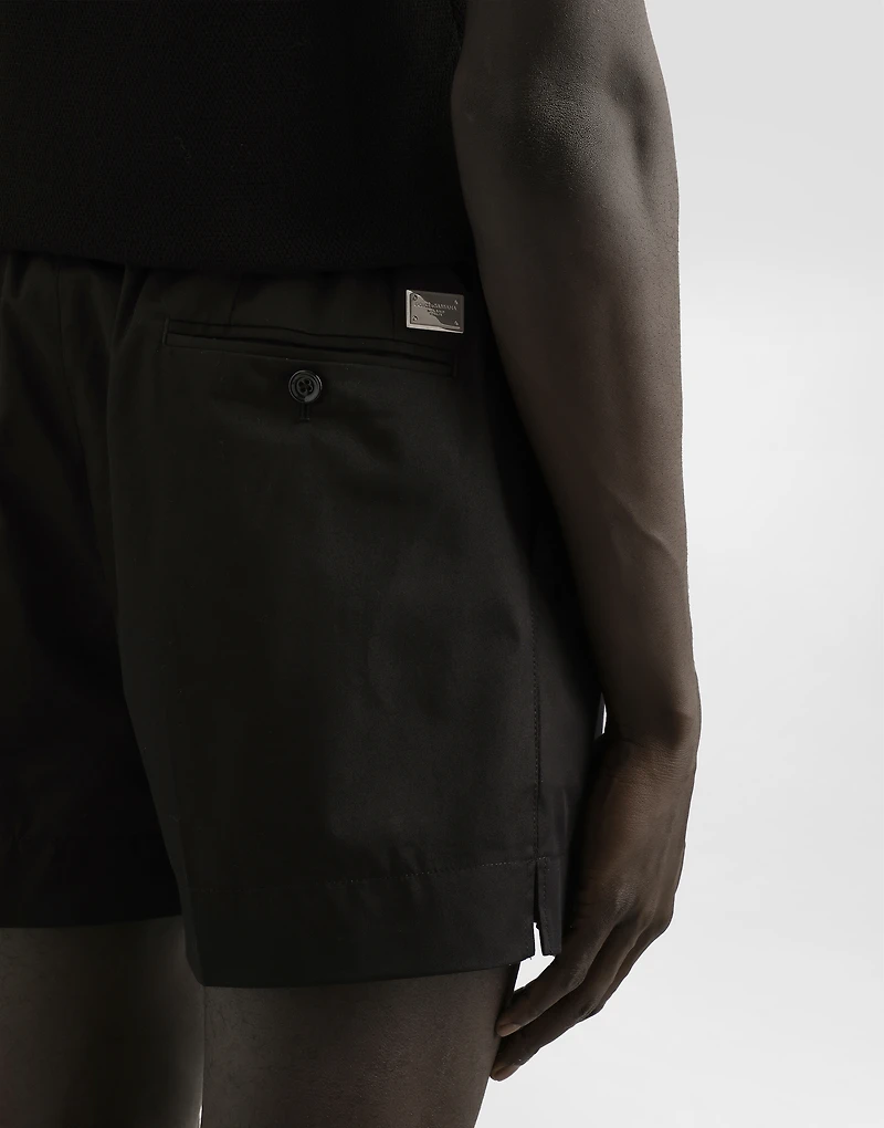 Cotton gabardine shorts