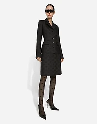 Quilted jacquard midi skirt with DG logo
