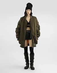Short satin skirt